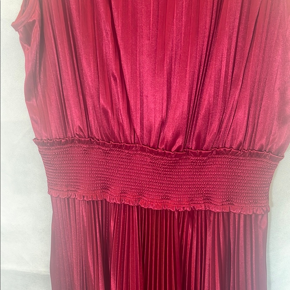 Nanette Lepore Red Pleated Ruched Sheath Dress - Picture 6 of 13